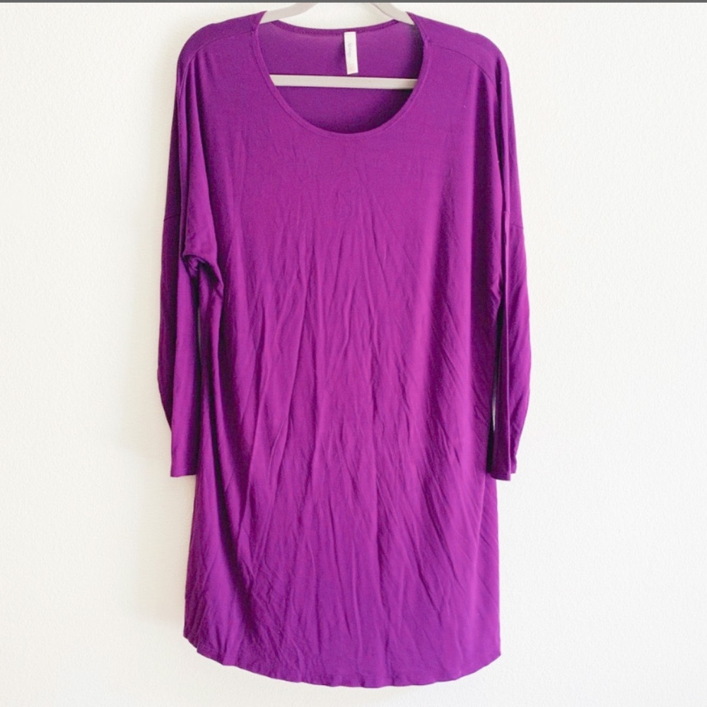 82 Days Purple Long Sleeve Swing Dress Sz XL